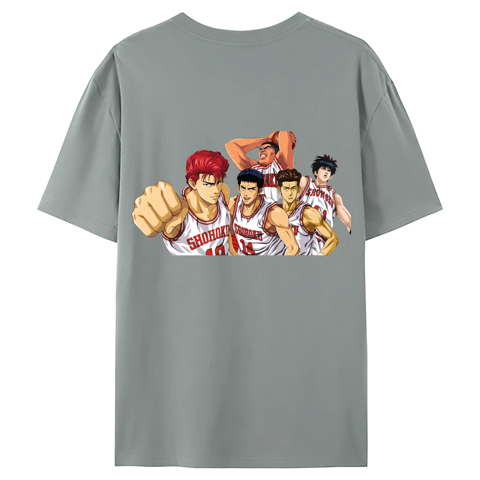 （画像用） SLAM DUNK／スラムダンク 綿100％ メンズ半袖Tシャツ（バックプリント） 通気性